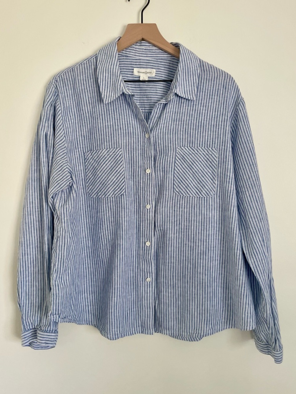 Treasure & Bond Linen Cotton Blend Button Up
